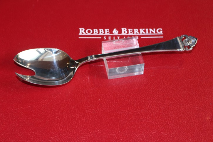R&B Robbe & Berking A Vorlege Löffel Rosenmuster 800er Silber ca. 20cm & 67g