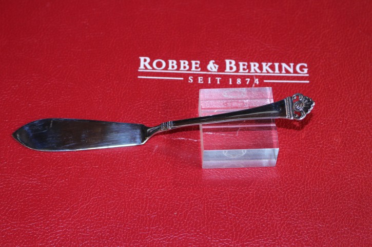 R&B Robbe & Berking Käse Messer Rosenmuster 800er Silber ca. 16cm & 24g