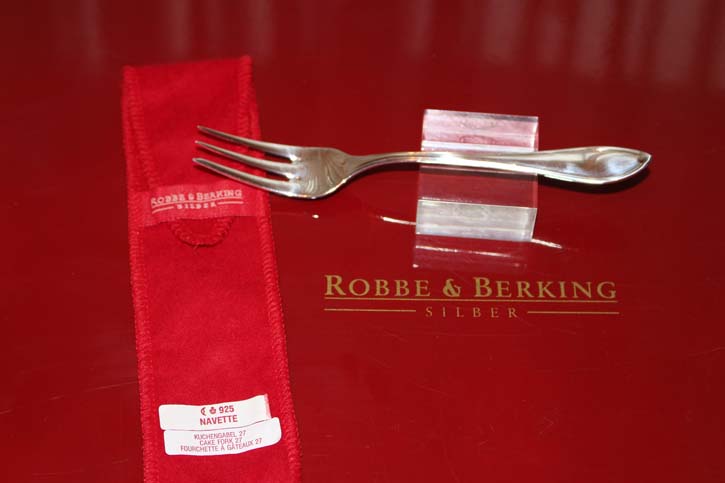 R&B Robbe & Berking Kuchen Gabel Navette 925er Sterling Silber 150mm und ca. 28g