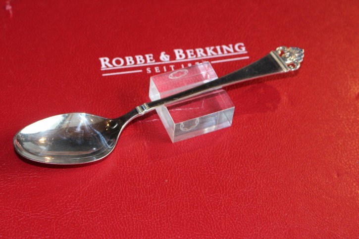 R&B Robbe & Berking Vorspeise Löffel Rosenmuster 800er Silber ca. 18,5cm & 46g
