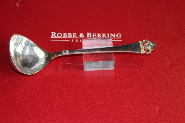 R&B Robbe & Berking große Saucen Kelle Rosenmuster 800er Silber ca. 18,5cm & 74g