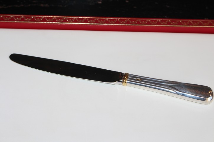 Besteck Cartier Trinity Menü Messer versilbert ca. 24,5cm & 103 Gramm