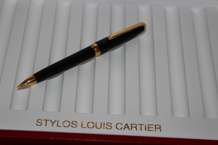 Cartier Louis Stylo Bille Bleistift in Edelharz Schwarz und Gold black composite