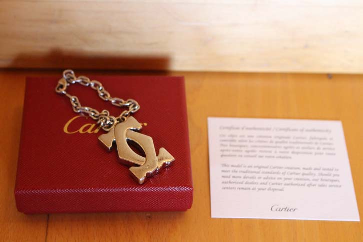 Cartier Schlüsselanhänger Key Ring Edelstahl platiniert in OVP
