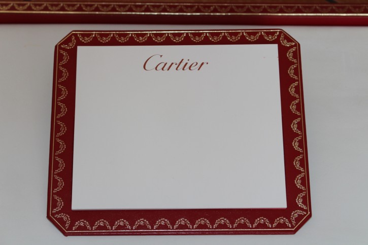 Cartier Schreibblock Wild Leder rot 18 x 15 cm mit original Zettelblock