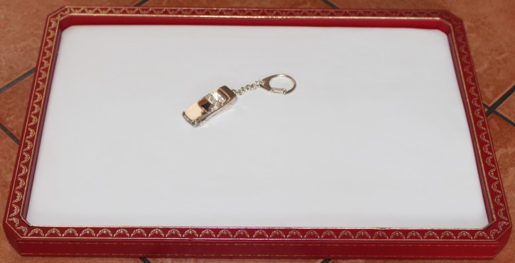 Cartier Vorlege Tablett für Schreiber oder Schmuck Leder rot 40 x 26 x 3 cm RAR