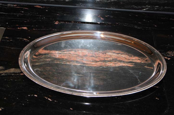 Großes Tablett massiv aus 925er Sterling Silber Platte ca. 39 x 29cm & 867 g 