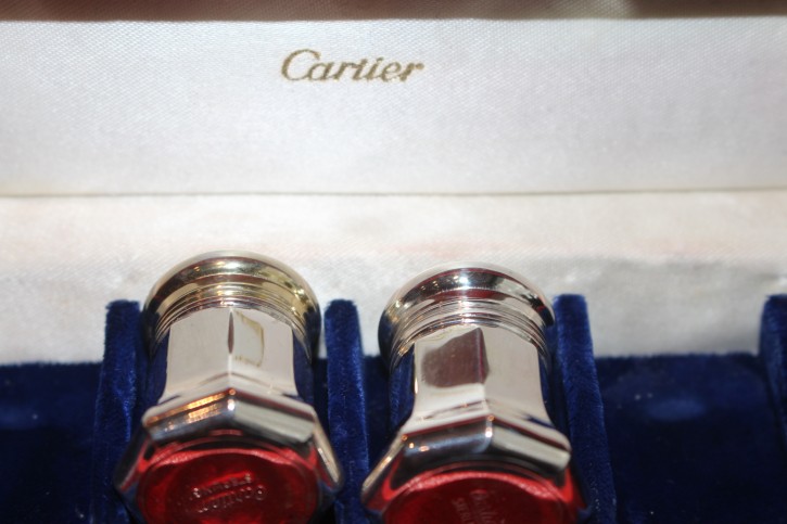 Antike Cartier Salz & Pfeffer Streuer aus 925er Sterling Silber ca. 3,5 x 2cm