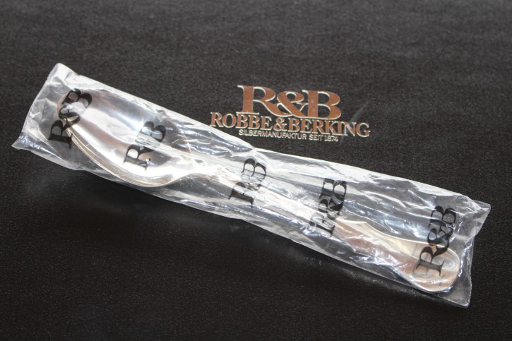 R&B Robbe & Berking Alt Kopenhagen Vorspeise Löffel 150er Silber Auflage 185mm Neu OVP