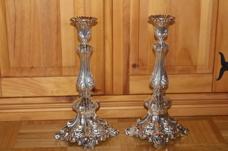 Paar Kerzenleuchter Kerzenhalter aus 925er Sterling Silber ca. 38cm und 2200g