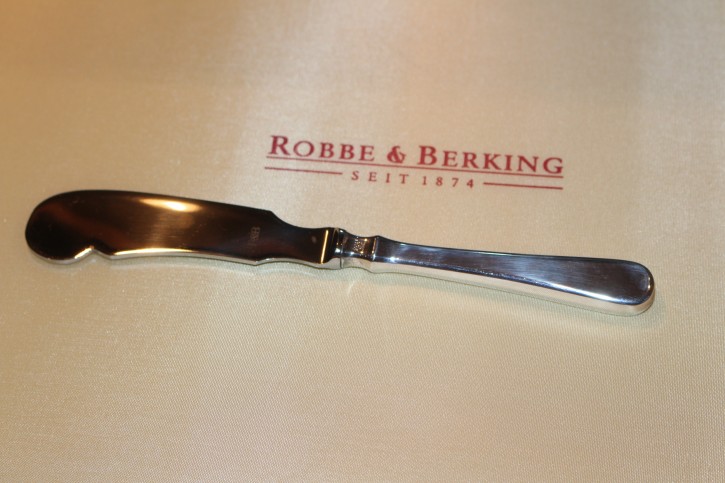 R&B Robbe & Berking Butter Messer Alt Spaten 150 versilbert ca. 190mm ca. 55g
