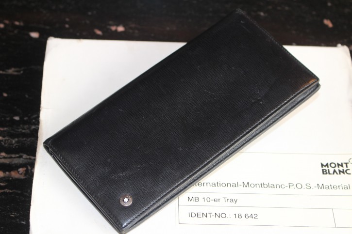 Montblanc Westside 6cc Wallet / Reise Brieftasche Leder mit Münzfach, Mont Blanc