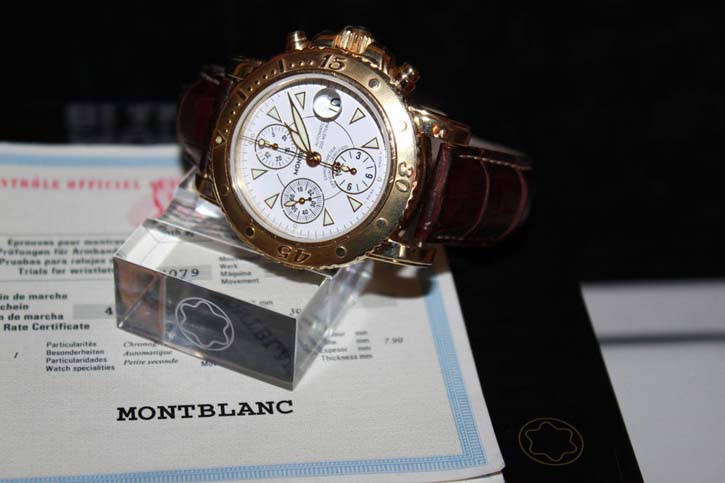 Montblanc Meisterstück 750er Gold Sport Chronograph, OVP & Papiere