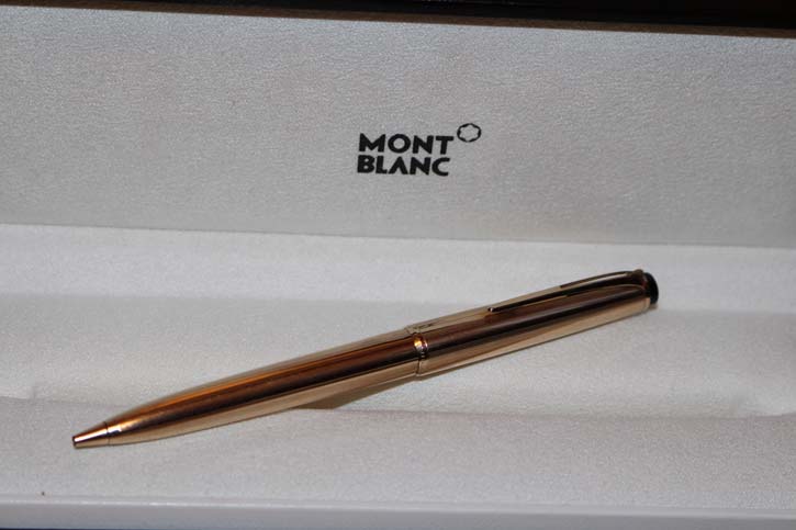 Montblanc N° 87 Hebel Kugelschreiber in vergoldet Faden Guilloche 70er Jahre