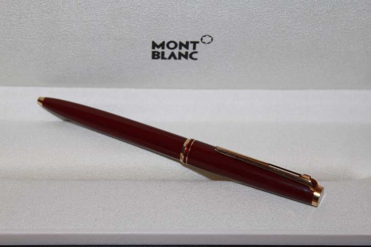 Montblanc Hebel Kugelschreiber in bordeaux aus den 70er Jahren, Mont Blanc