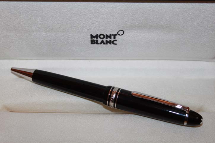 Montblanc Meisterstück Platin Le Grand N° 161 Kugelschreiber Schwarz und Silber