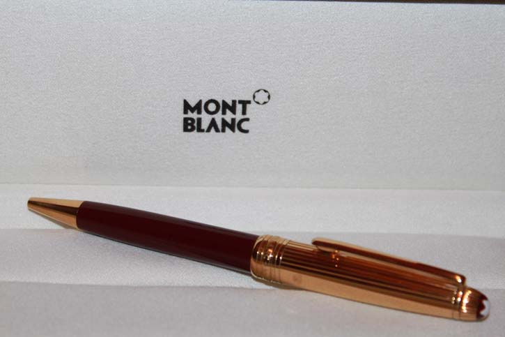 Montblanc Meisterstück Solitaire Vermeil Bordeaux Doue Kugelschreiber 925er Silber