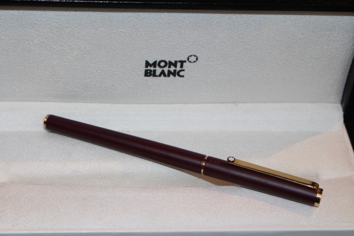 Montblanc Slim Line Füllfederhalter in Bordeaux & Gold 80er Jahre, Mont Blanc