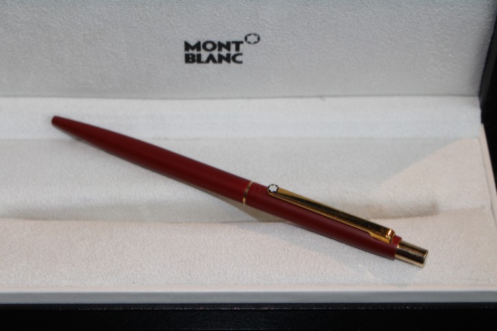 Montblanc Slim Line Kugelschreiber in Kaminrot & Gold 80er Jahre