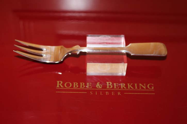 R&B Robbe & Berking Kuchen Gabel Alt Spaten 925er Sterling Silber 153mm ca. 30g