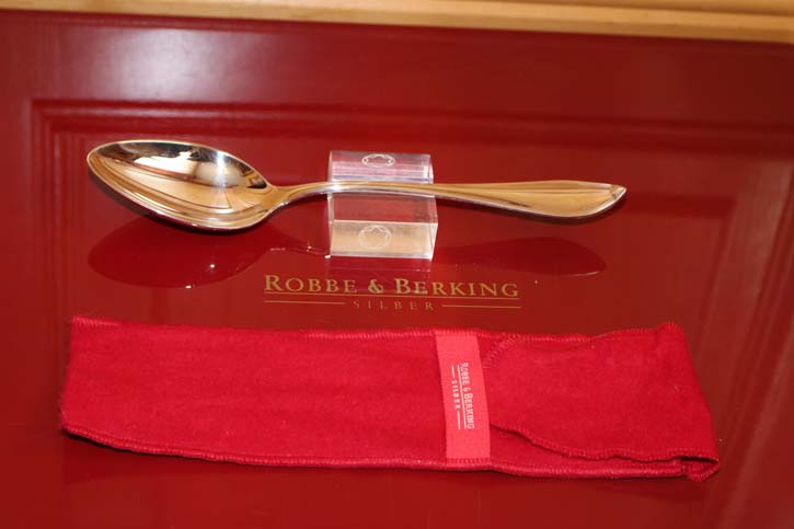 R&B Robbe & Berking Speise Löffel Navette 925er Sterling Silber 200mm & ca. 72g 
