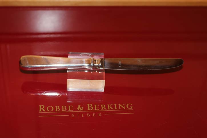 R&B Robbe & Berking Dessert Messer Spaten 925er Sterling Silber 170mm ca. 45g