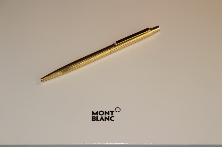 Montblanc Slim Line Kugelschreiber Edelstahl in vergoldet 80er Jahre