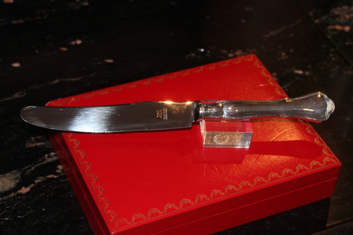 Wilkens August der Starke Tafel Messer aus 800er Silber ca. 26cm und 108 Gramm