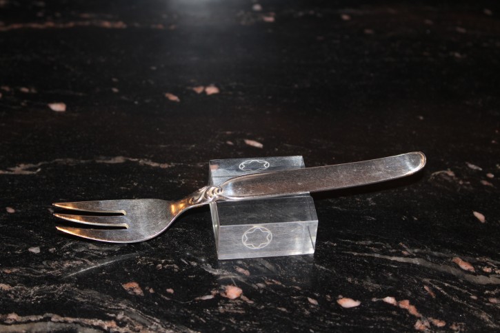 Wilkens Dekor Kuchengabel Gabel / Forke aus 800er Silber ca. 15 cm und 25 Gramm