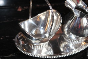 4 teiliges Tee / Mokka Service 925er Sterling Silber mit Meisterpunze ca. 510g