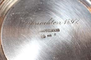 Antike Schale Dose 800er Silber um ca. 1880 innen vergoldet ca. 12 x 8cm & 226g