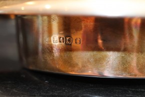 Antiker Flaschen Untersetzer Birmingham 925er Sterling Silber ca. 14x4cm & 80g