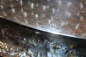 Antikes Tablett / Platte HANDARBEIT in 800er Silber ca. 46 x 33 x 3cm und 1320g