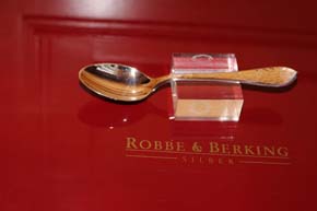 R&B Robbe & Berking Kaffee Löffel Martele 925er Sterling Silber 130mm und 25,8g