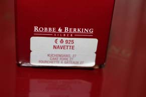 R&B Robbe & Berking Kuchen Gabel Navette 925er Sterling Silber 150mm und ca. 28g