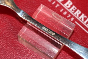 R&B Robbe & Berking Menü Gabel Rosenmuster 800er Silber ca. 20cm & 49g