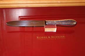 R&B Robbe & Berking Menü Messer Martele 925er Sterling Silber 240mm 103,7g