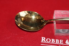 R&B Robbe & Berking Savoy Serie Sahne Löffel 800er Silber vergoldet 150mm & 31g
