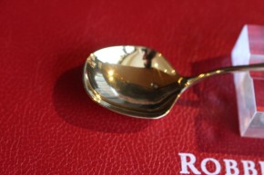 R&B Robbe & Berking Savoy Serie Zucker Löffel 800er Silber vergoldet 125mm & 19g