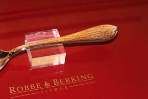R&B Robbe & Berking Menü Löffel Martele 925er Sterling Silber 210mm und 85,7g