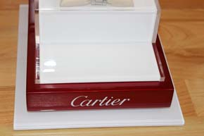 Cartier Edelholz Uhren Display 3 Etagen mit Acryl und Klavierlack 25 x 20 x 16cm