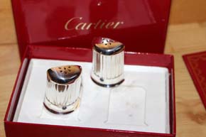 Cartier LAPIS Collection Salz & Pfeffer Streuer versilbert 51,2 Gramm in OVP