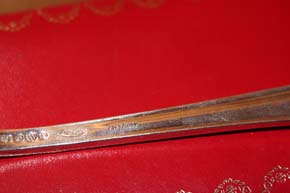 Cartier Lotus große Fleich Gabel / Fourche Sterling Silber 22,5 cm & 96 Gramm
