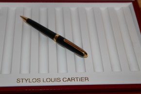 Cartier Louis Stylo Bille Bleistift in Edelharz Schwarz und Gold black composite
