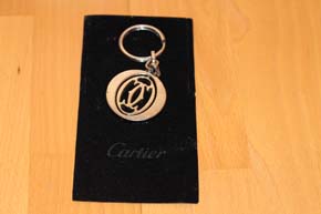 Cartier Tinity Schlüsselanhänger oder Keyring in platiniert 8,5 x 3,5cm