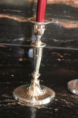 Empire Kerzenleuchter Set 925er Sterling Silber London 1907 Punze G & S ca 1000g