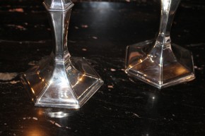 Antikes paar Kerzenleuchter 925er Sterling Silber Spaten Design ca. 27cm & 1050g
