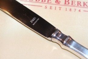 R&B Robbe & Berking Menü Messer Alt Spaten 150 versilbert ca. 220mm ca. 74g