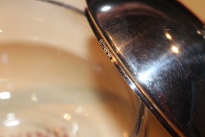 Dose Deckeldose / Menage für Honig 925er Sterling Silber & Glas ca. 9 x 5cm 310g