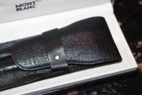 Montblanc Soft Leather 2er Lederetui in schwarz Pen Pouche Vintage